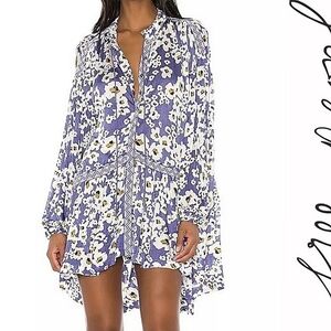 FREE PEOPLE 'LOVE LETTER TUNIC'/Mini Dress Lilac Blue-Size Small